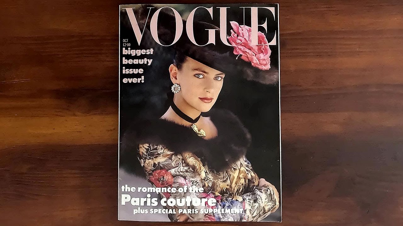 British Vogue October 1987 Paris Couture | ASMR Magazine Flip Through