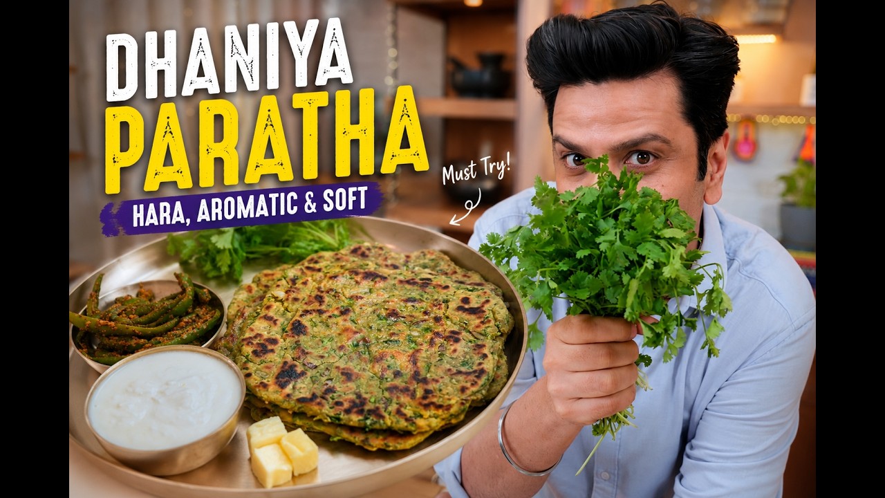 Dhaniya Paratha Recipe | Coriander leaves paratha | Kunal Kapur Recipes