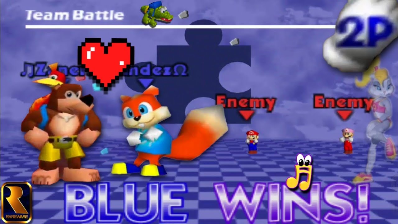 Smash Remix - Banjo Kazooie & Conker TEAM RARE - Multiplayer Gameplay - No Commentary - Nintendo 64