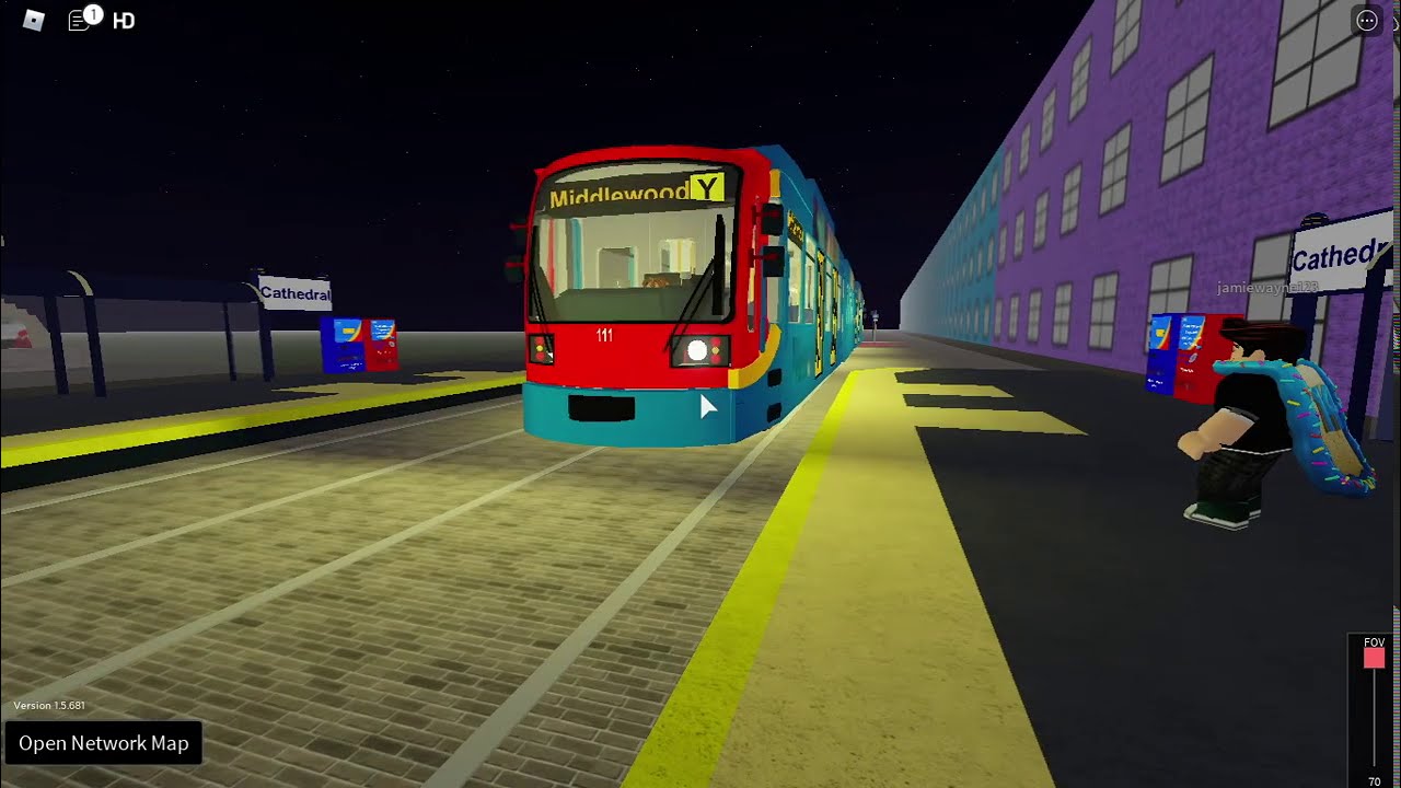 Riding the Sheffield Supertram from Sheffield Cathedral to Infirmary Road