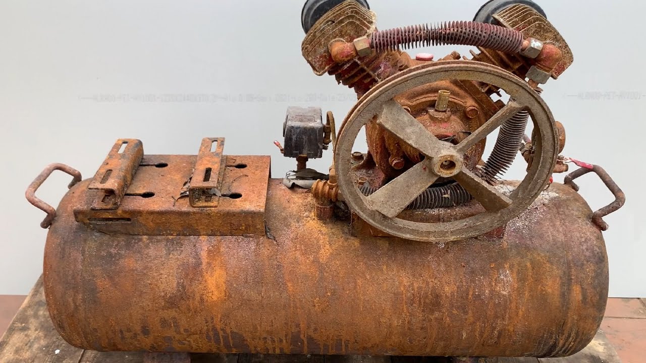 3HP Air Compressor Restoration 2 Old Pistons Rusted // Restore Vintage Air Compressor