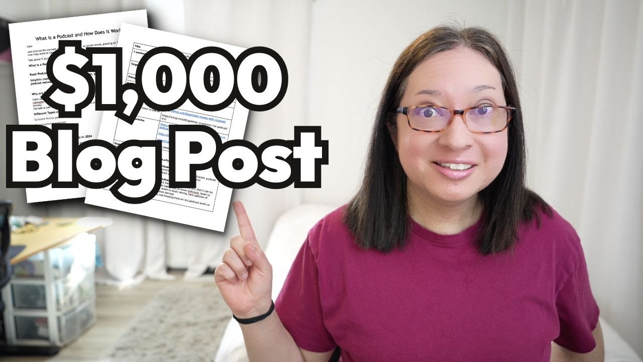 Blog content writing tutorial for a freelance writing job worth $1,000