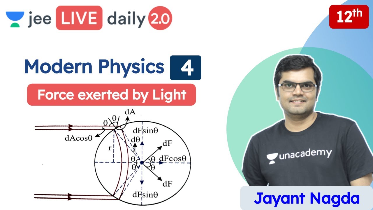 JEE: Modern Physics L4 | Force exerted by Light | Class 12 | Unacademy JEE | Physics | Jayant Nagda