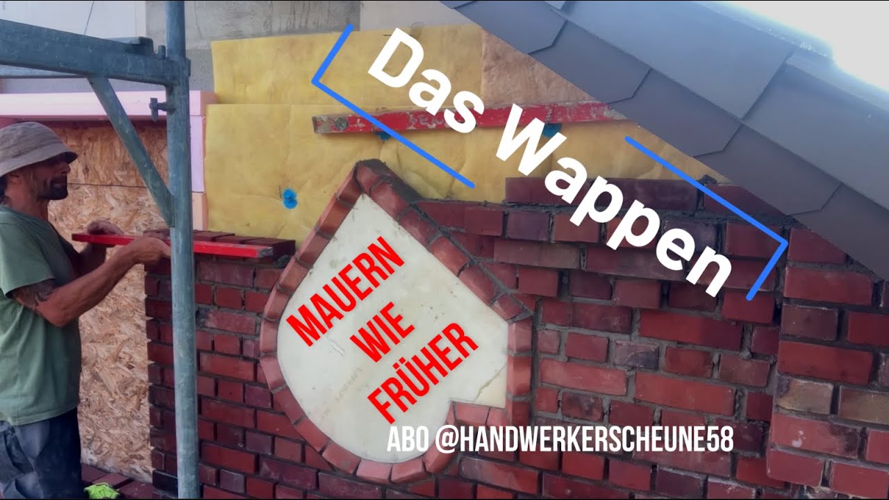 Maurer Kunst hat Gold im Mund 😁🧱 Das Wappen Folge 2 Der Giebel Rockt ⚒️ #baustelle  #haus #maurer