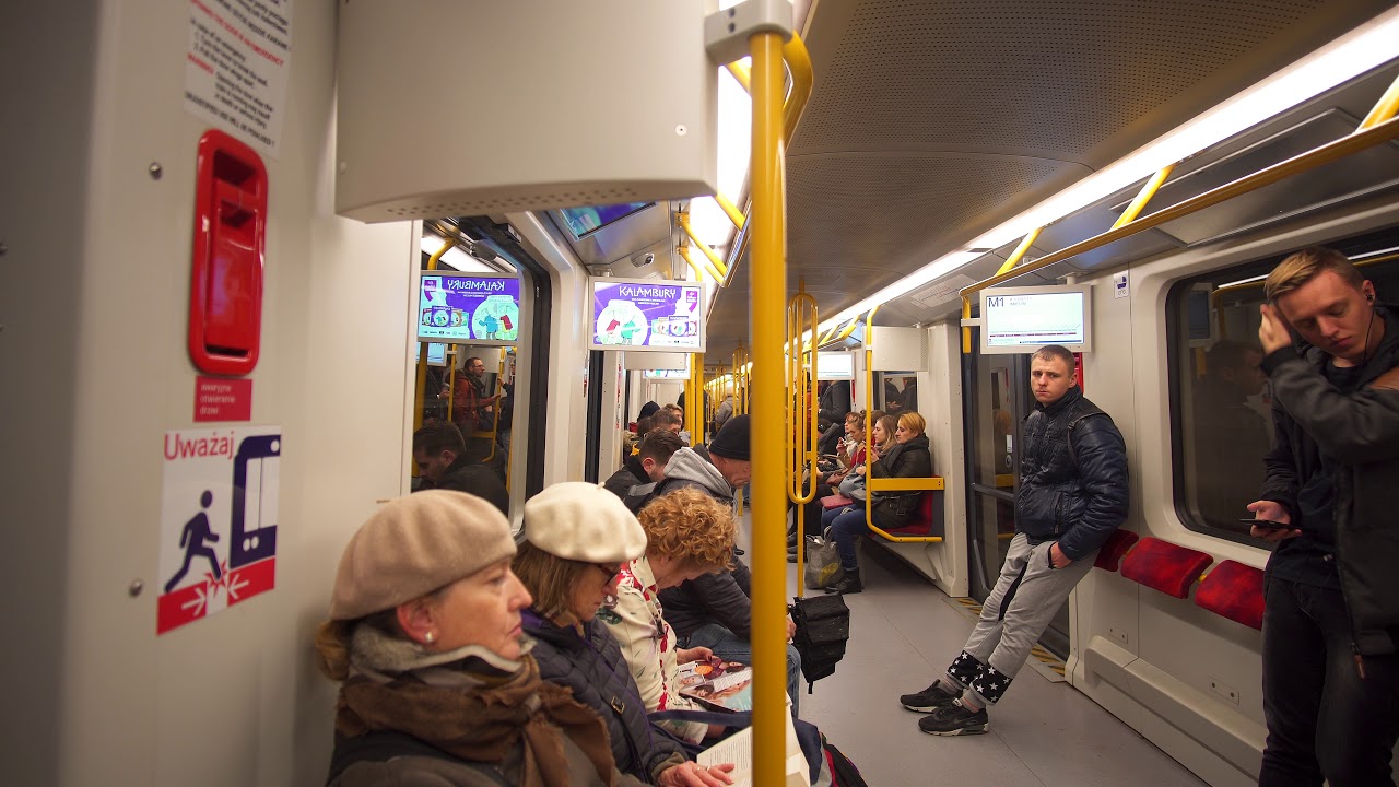Poland, Warsaw, metro ride from Służew to Ursynów