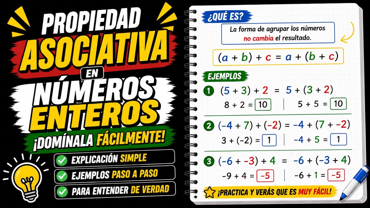 Propiedad Asociativa en Números Enteros: ¡Domínala Fácil con Ejemplos Clave!