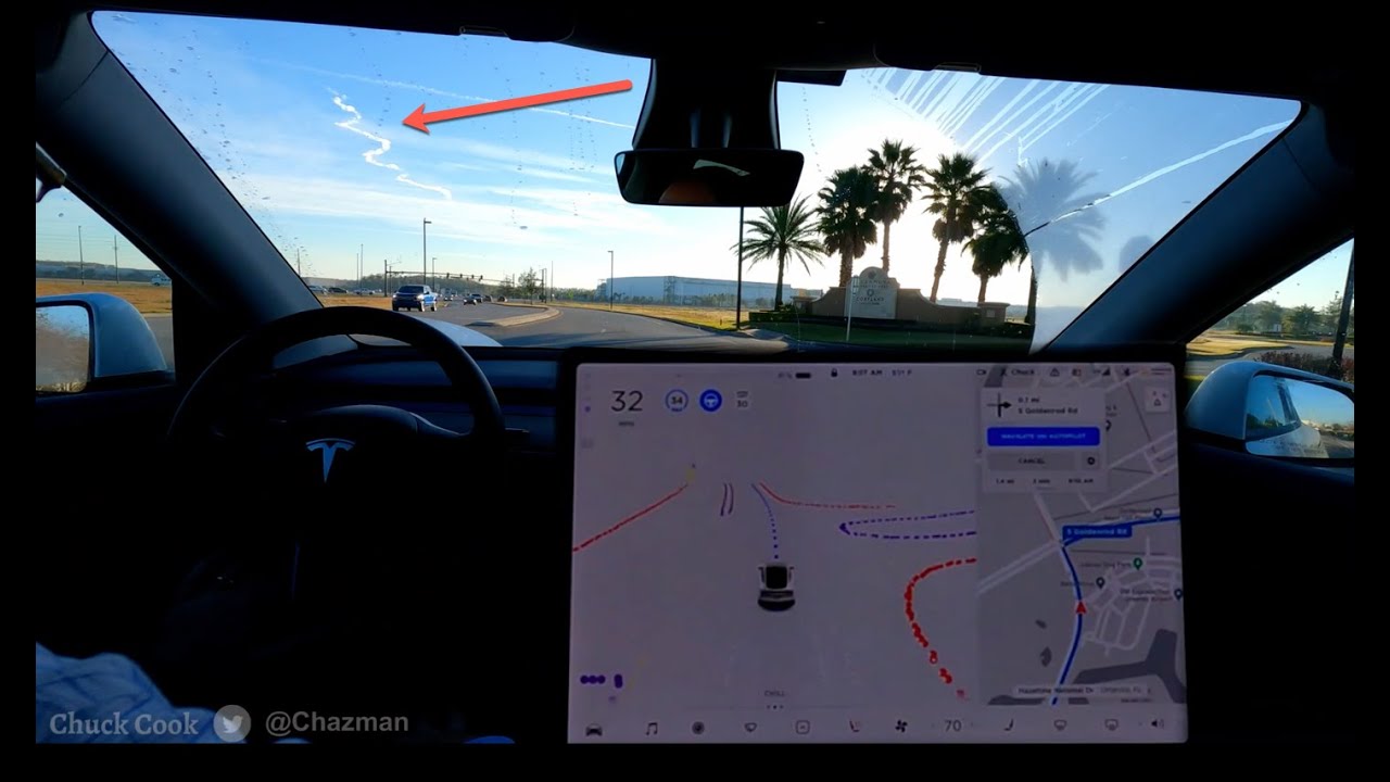 FSDBeta 10 - 2020.48.35.1 - Short Drive w Cyclist Interaction and Falcon 9 Starlink Launch Trail!