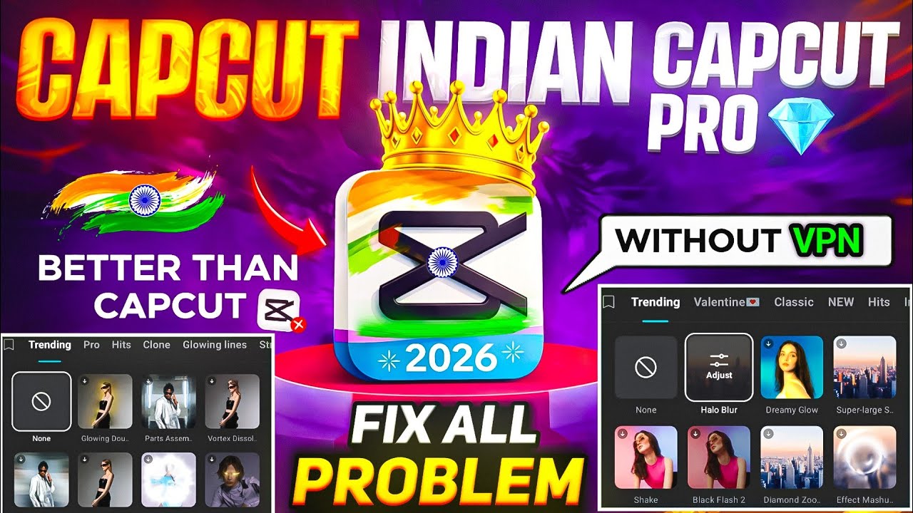 CapCut Pro Indian Version 🔥 | No Internet Connection + Too Many People Problem Fix | 100% Working 🥳