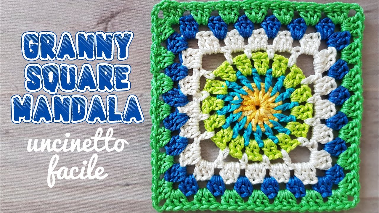 uncinetto facile - mattonella granny square MANDALA