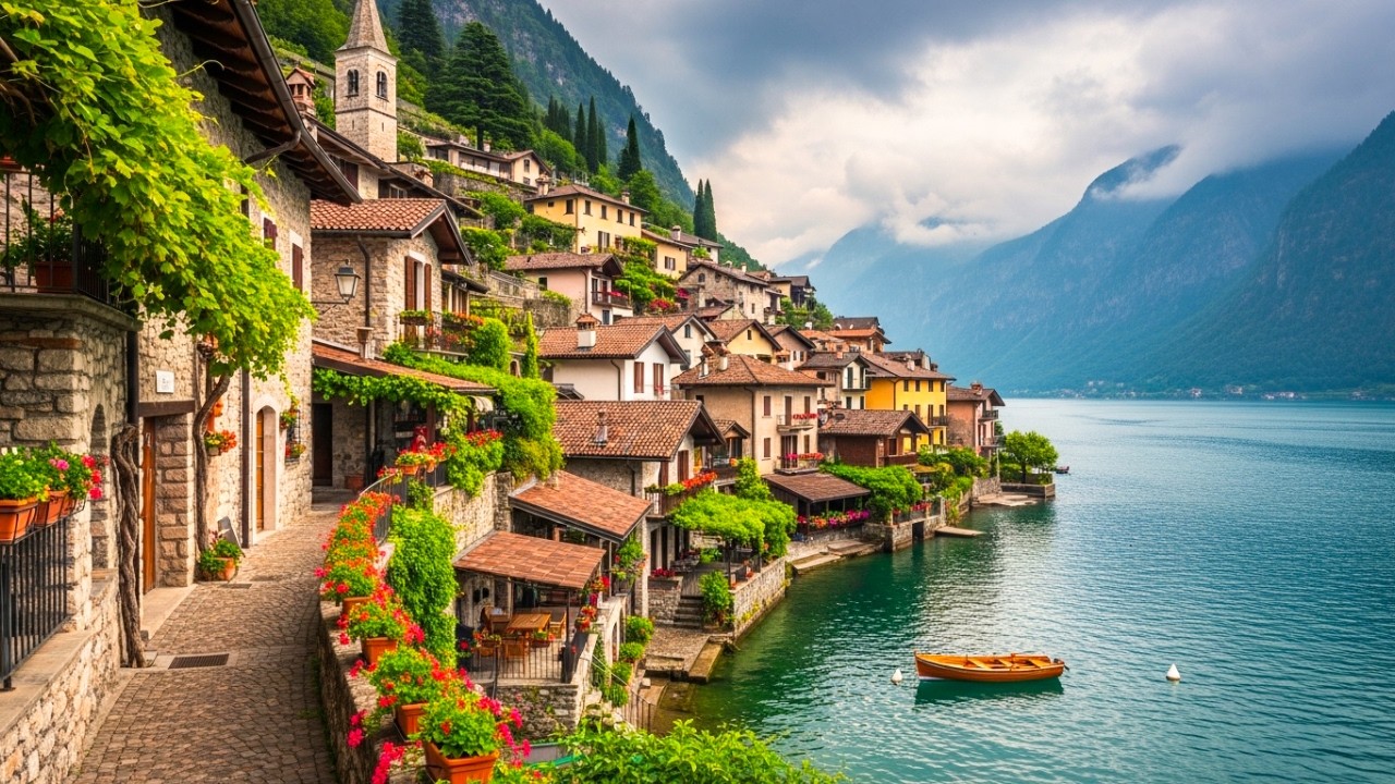 Calm Your Thoughts with Soothing Piano and Wind in 4K Mountain City Landscape for Emotional Balance