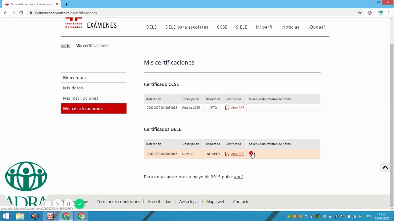 &iquest;C&oacute;mo solicitar la revisi&oacute;n de notas  del examen DELE A2?