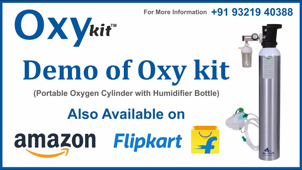 Demo of Portable Oxygen Cylinder with Humidifier Bottle