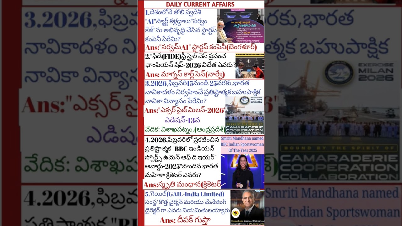 👉Daily current affairs 2026 #currentaffairs #latestcurrentaffairs