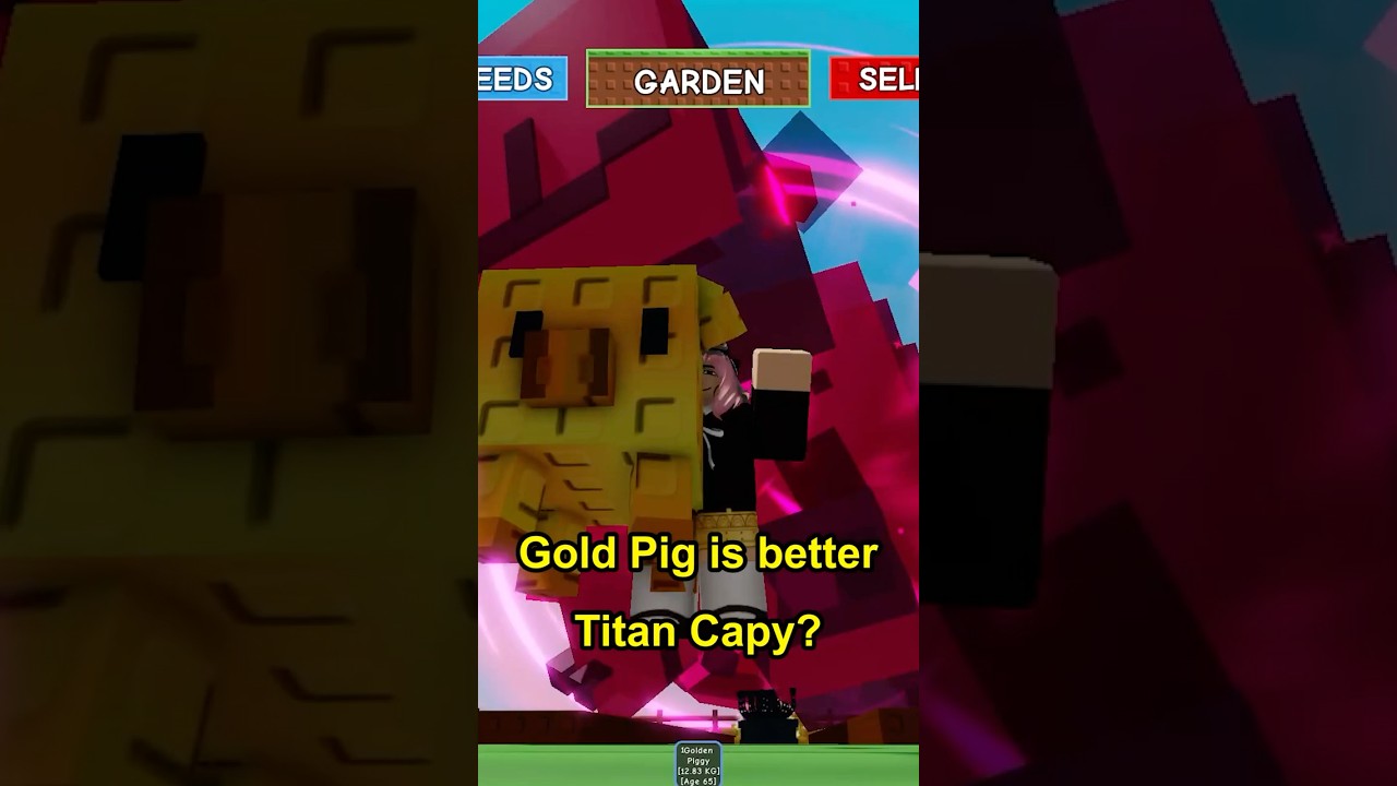 Golden Piggy vs Titan Capybara #growagarden #roblox