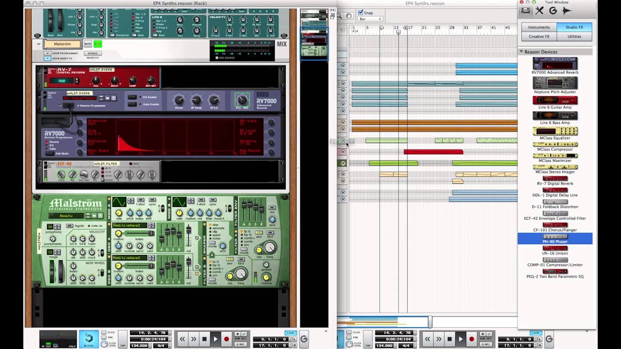 Making Trance Music using Reason - part 4 Synths and FX - Creating Tracks