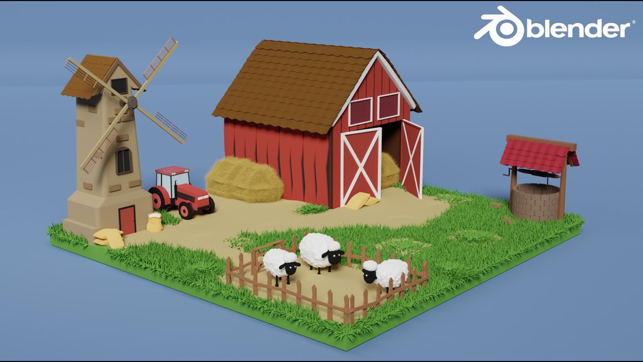 how to create a farm in blender/blender tutorial