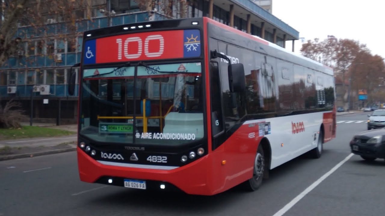 L&iacute;nea 100 nuevo interno 4832 Todo Bus Retiro MT17 PLUS con aire acondicionado