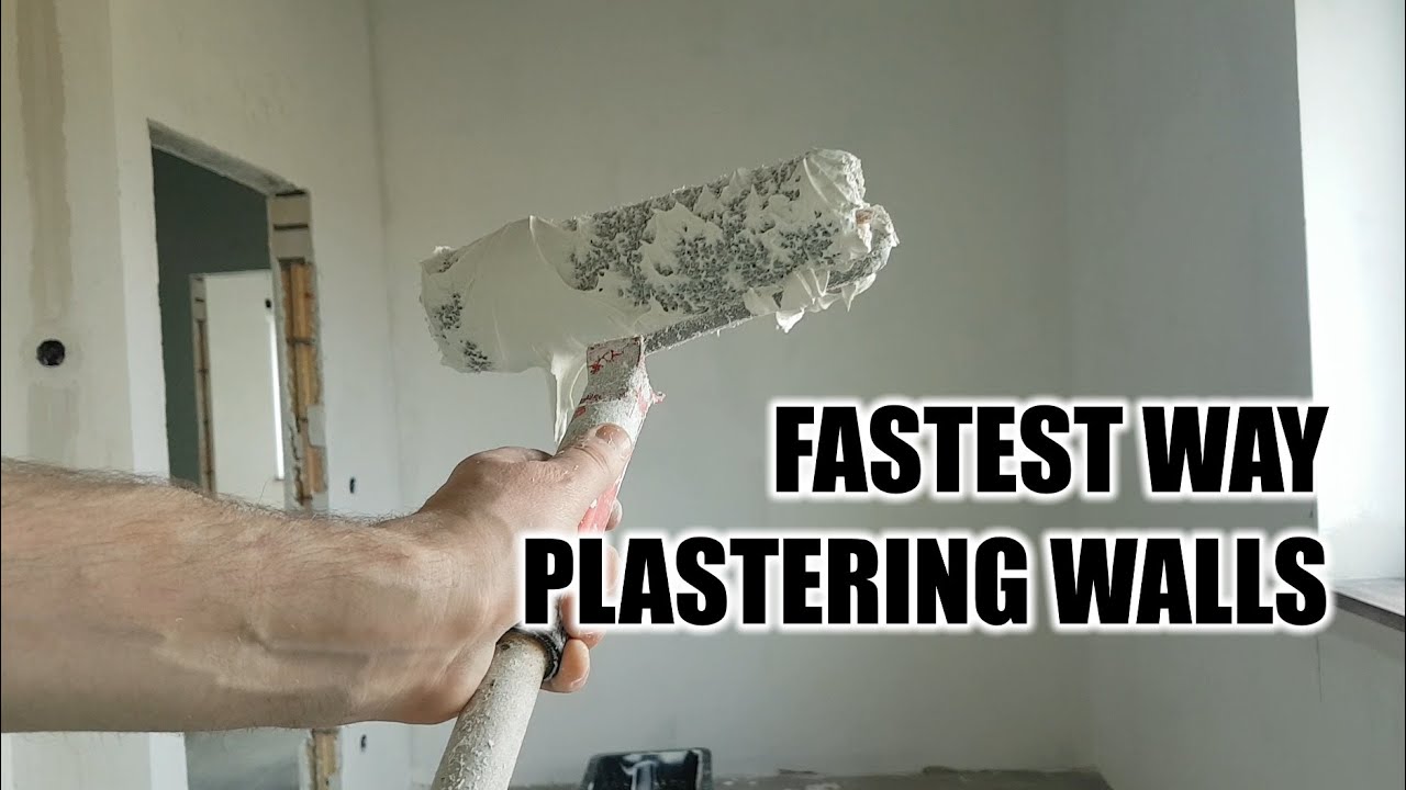 Fastest WALL PLASTERING way ? How to skim wall With trowel - roller or machine.