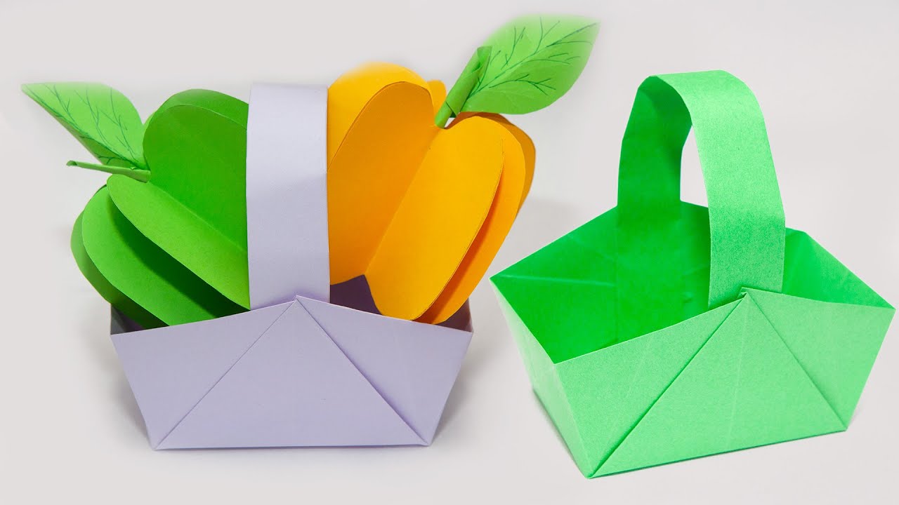 Как сделать из бумаги корзинку оригами | Origami Basket easy