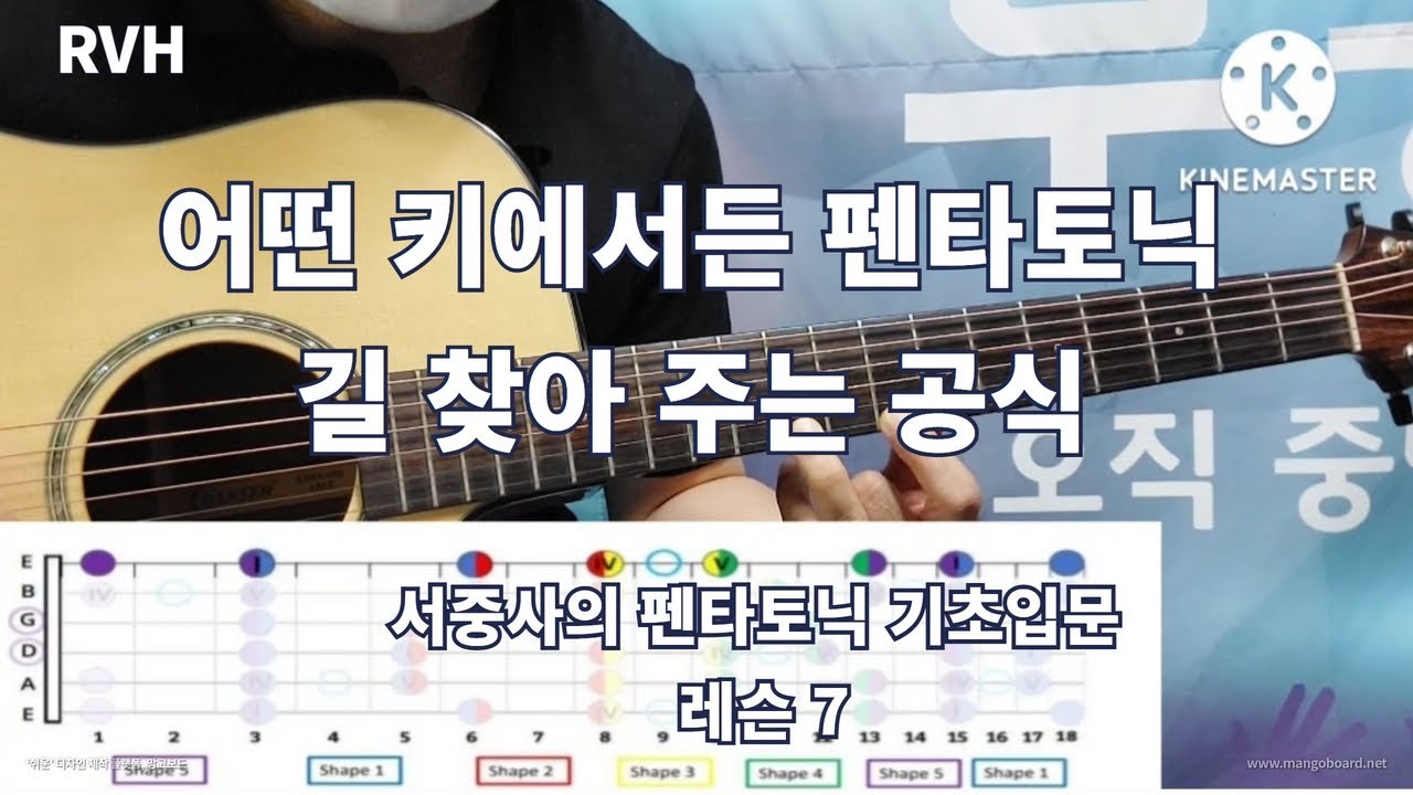 어떤 키에서든 펜타토닉 길 찾아주는 공식 / 서중사의 펜타토닉 기초입문 레슨 7/ RVH