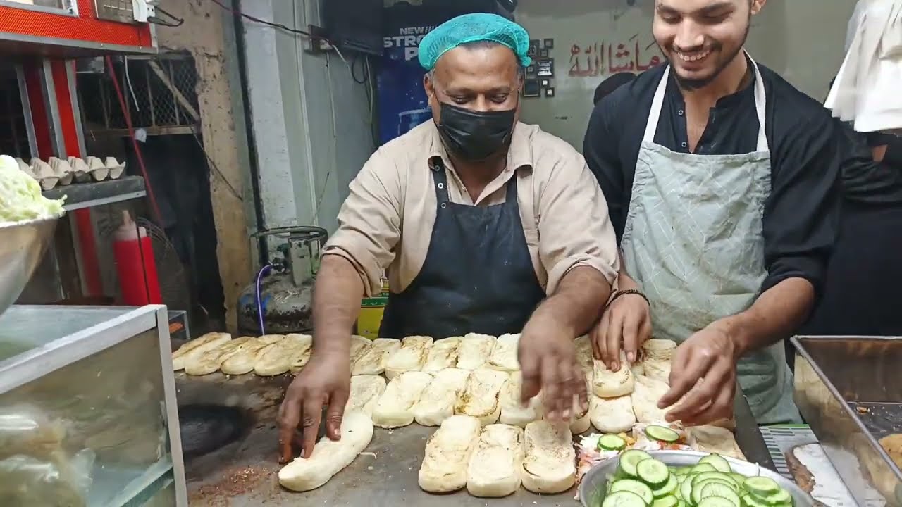 Pakistani Burger King | Fastest Burger Maker Karachi | Triple Egg Shami Beef Burger | Street Food
