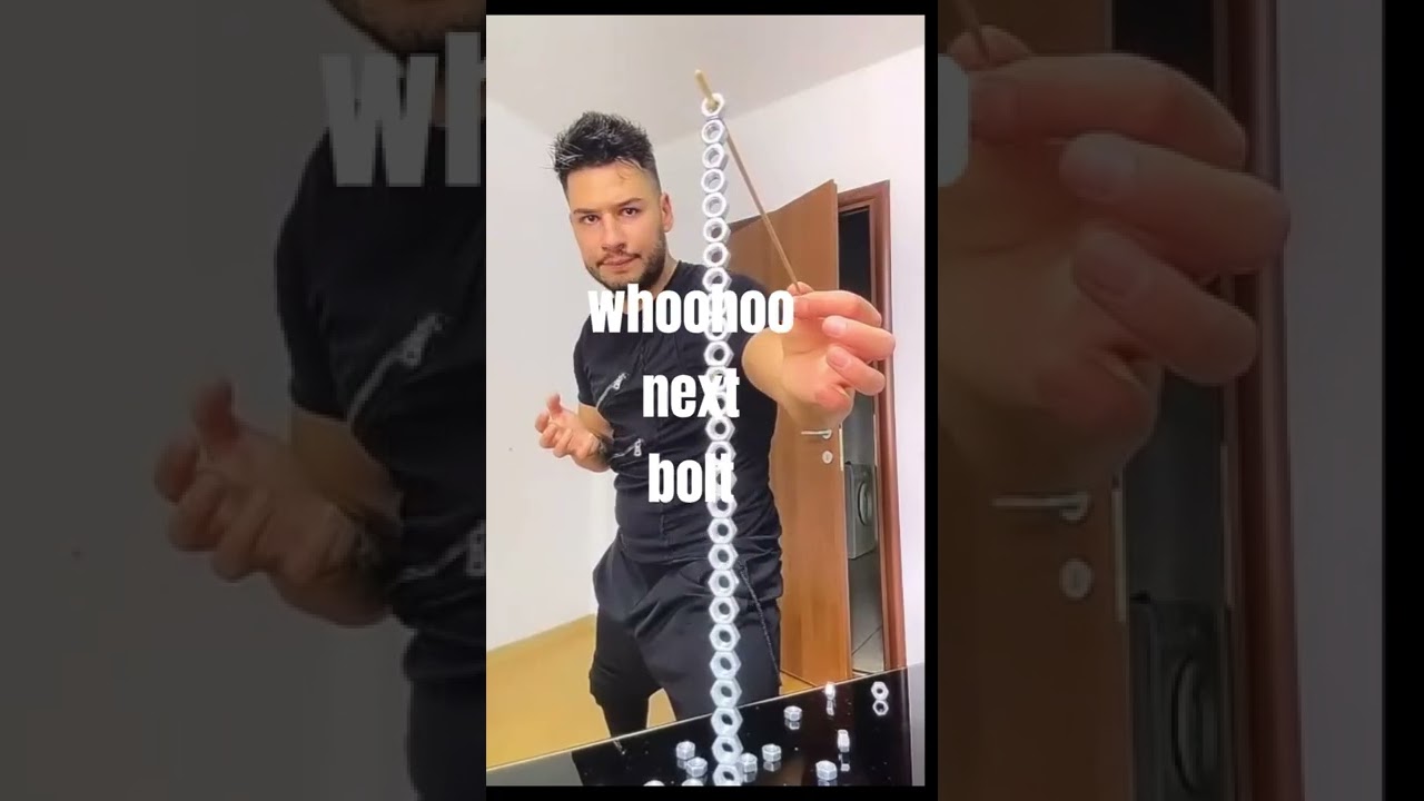 bolt  stacker guy stacking bolts how many can you stack bolt stacker  with steady hands  #dominos