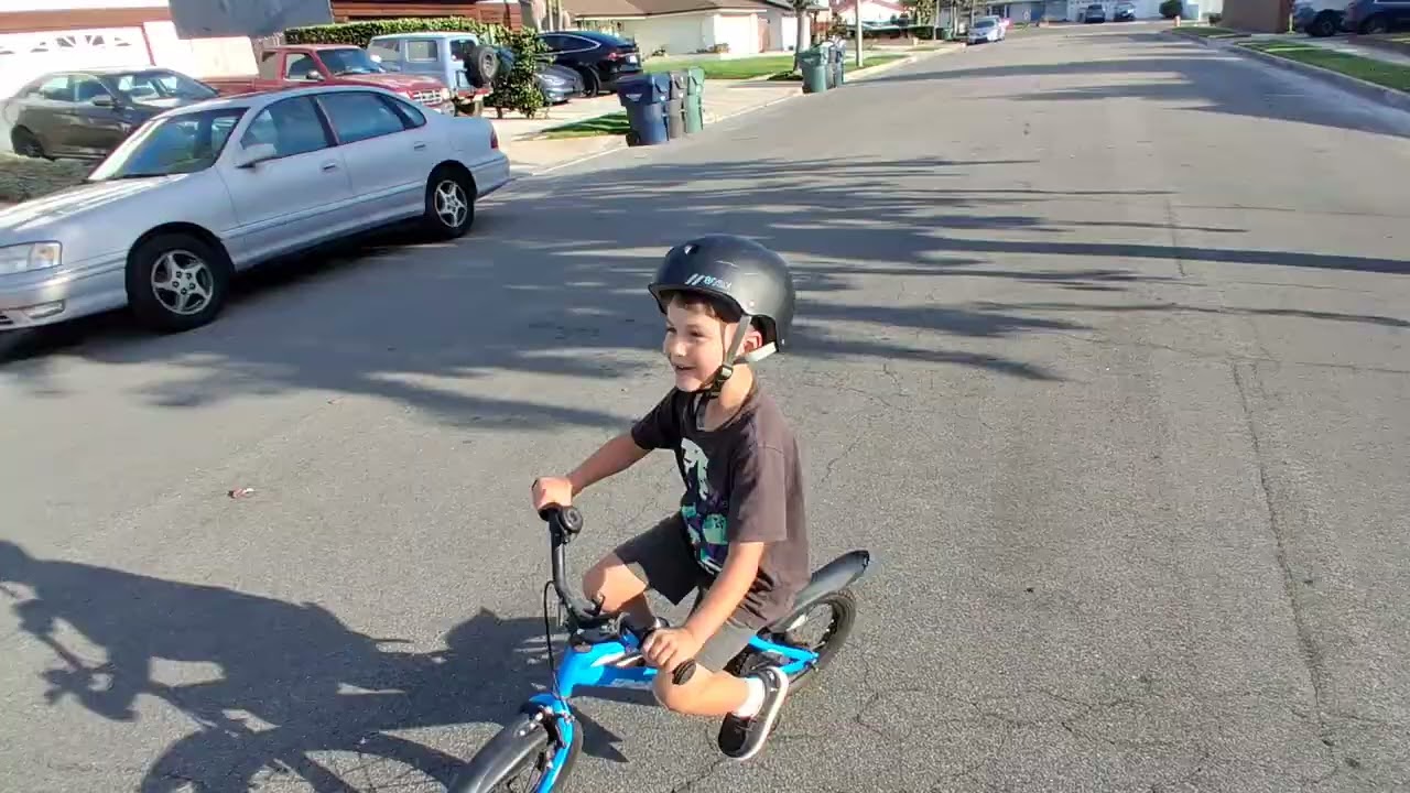 Grayson is wheely good at biking!