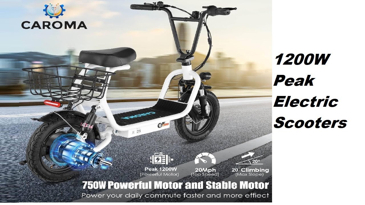 Caroma 1200W to 819W Peak Electric Scooters for Adults