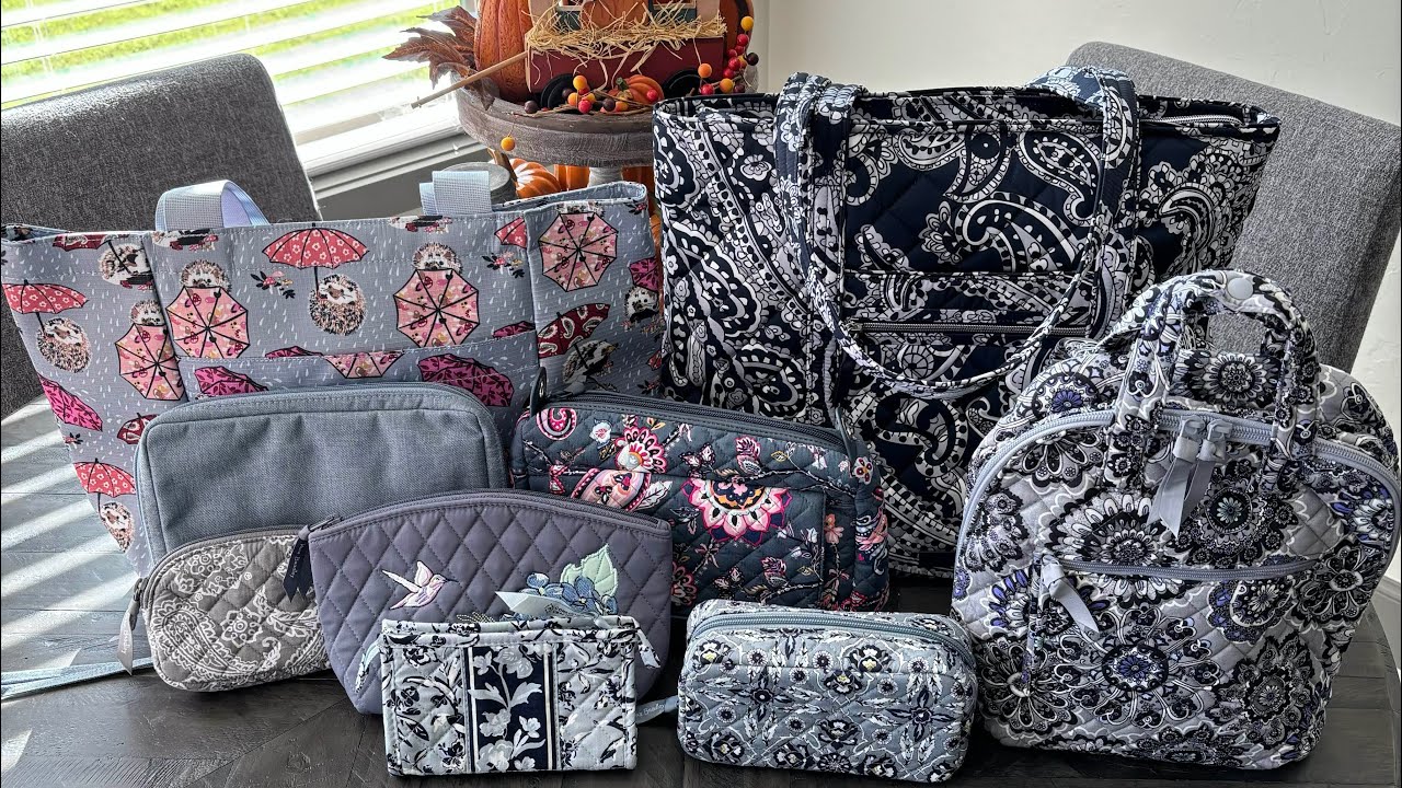 Vera Bradley: Great Gray Patterns + Size Comparison for the Mini Totepack in Tranquil Medallion
