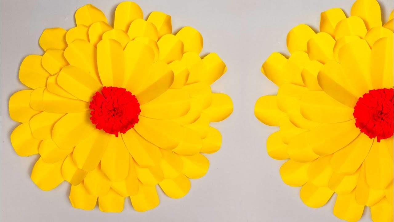 How to make beautiful origami sunflower wall decorations, suitable for decoration in the room,DIY