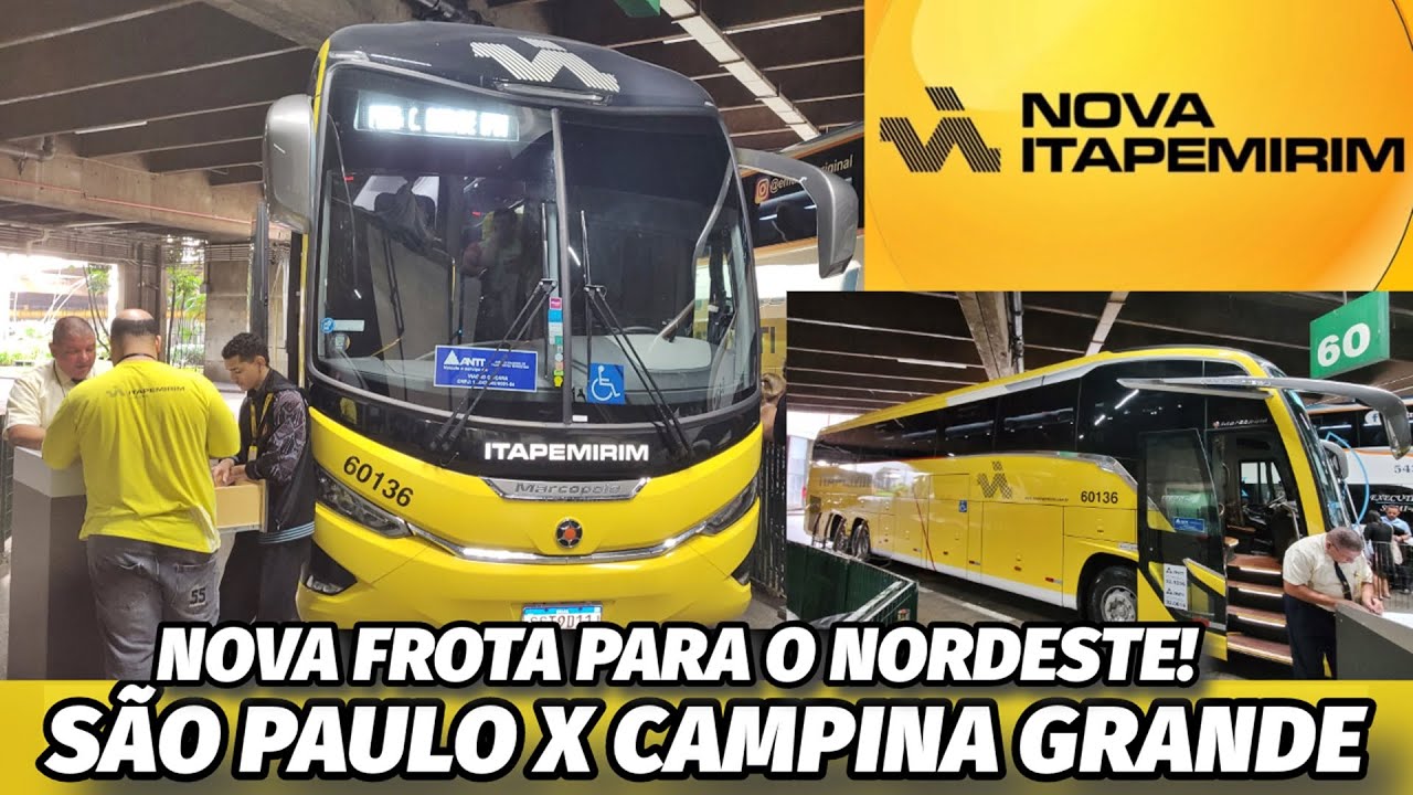 ESTREIA na NOVA ITAPEMIRIM! SÃO PAULO X CAMPINA GRANDE de G8 1350! NOVA FROTA para o NORDESTE!