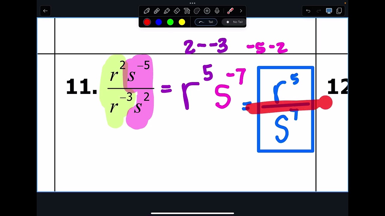 Dividing monomials math 8 2/17/26