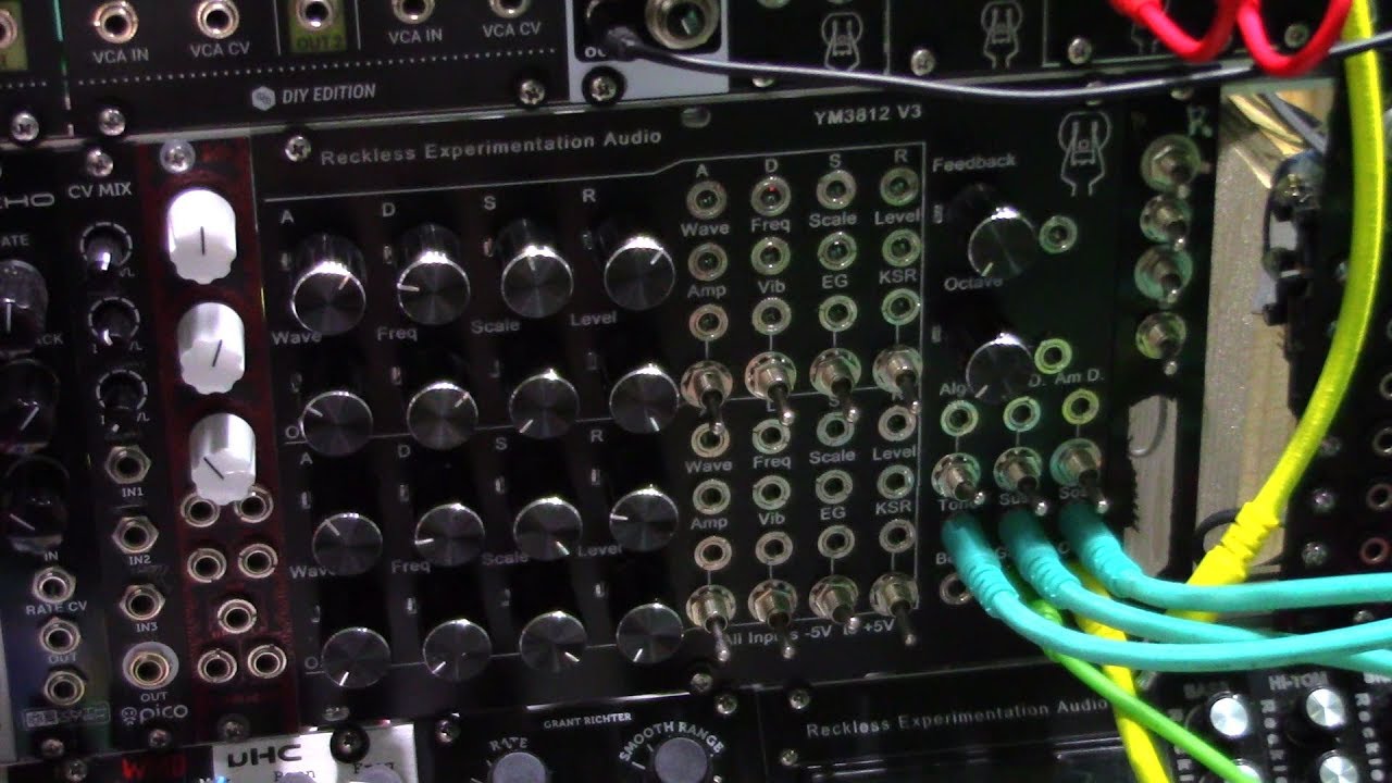 YM3812 V3 Eurorack Front Panel Explanation and Demo