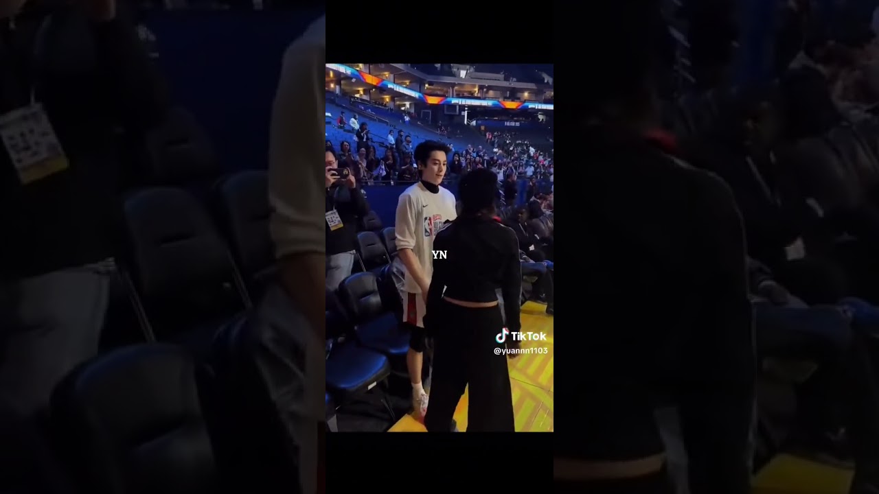 Dylan Wang and Song Yuqi at the NBA #dylanwang#songyuqi#wanghedi#gidle#nbaallstar#chinese