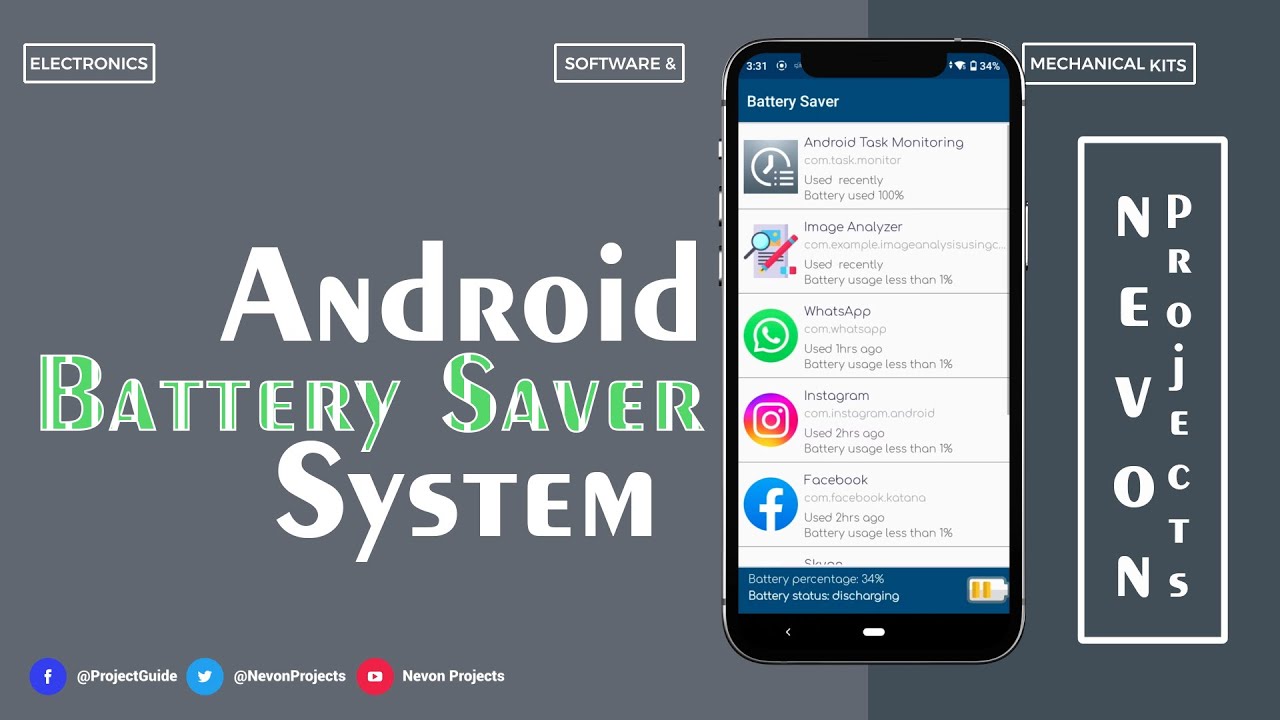 Making Android Battery Saver System App | Android App Project Ideas
