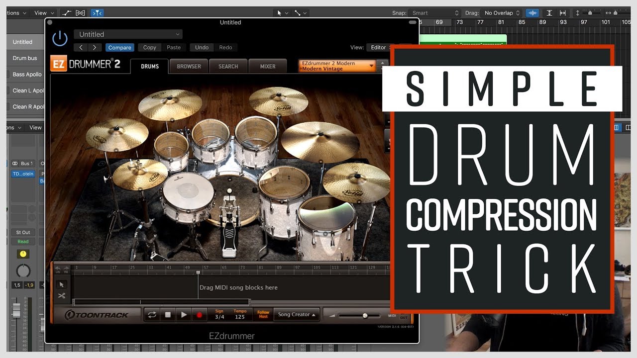 Simple Drum Compression Trick - How I Get My Drum Sounds With EZ Drummer 2