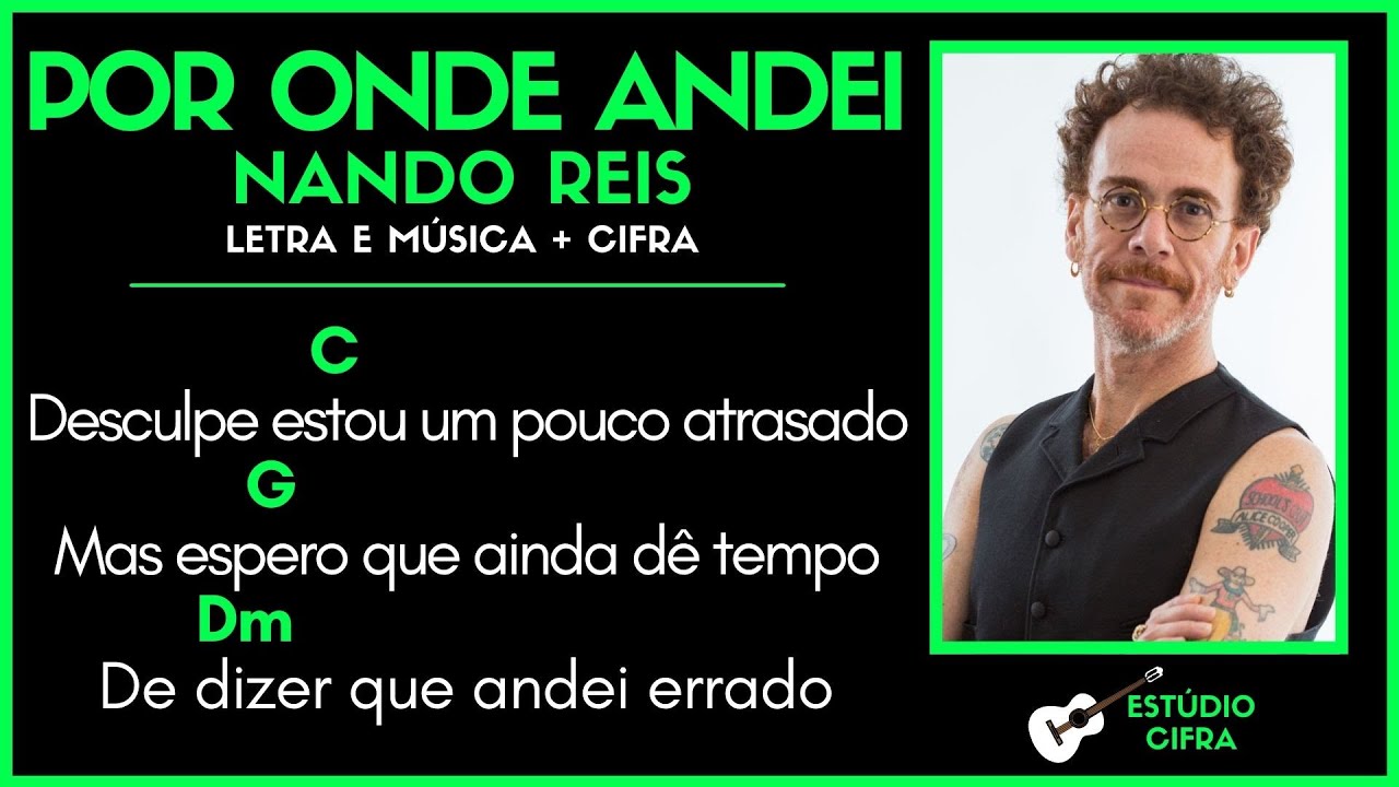 POR ONDE ANDEI - NANDO REIS l Letra e Música Cifra Simplificada como tocar violão teclado guitarra