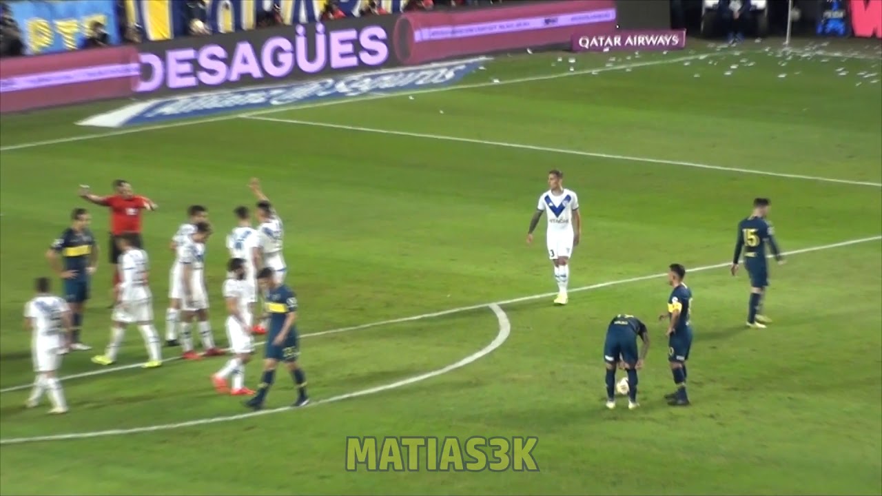 Boca Velez 2019 / Tiro libre de Mauro al travesaño
