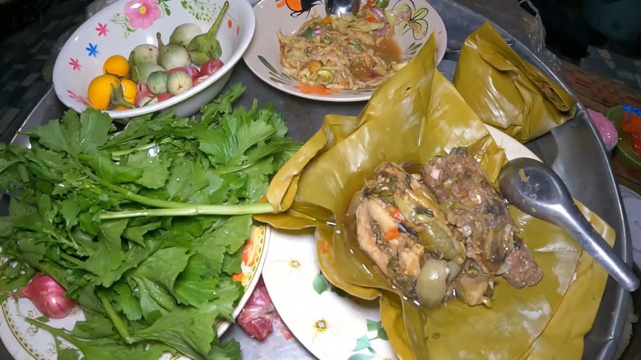 หมกปลาข่อ ลูกโดด ตำบักม่วง ผักกาดสร้อย