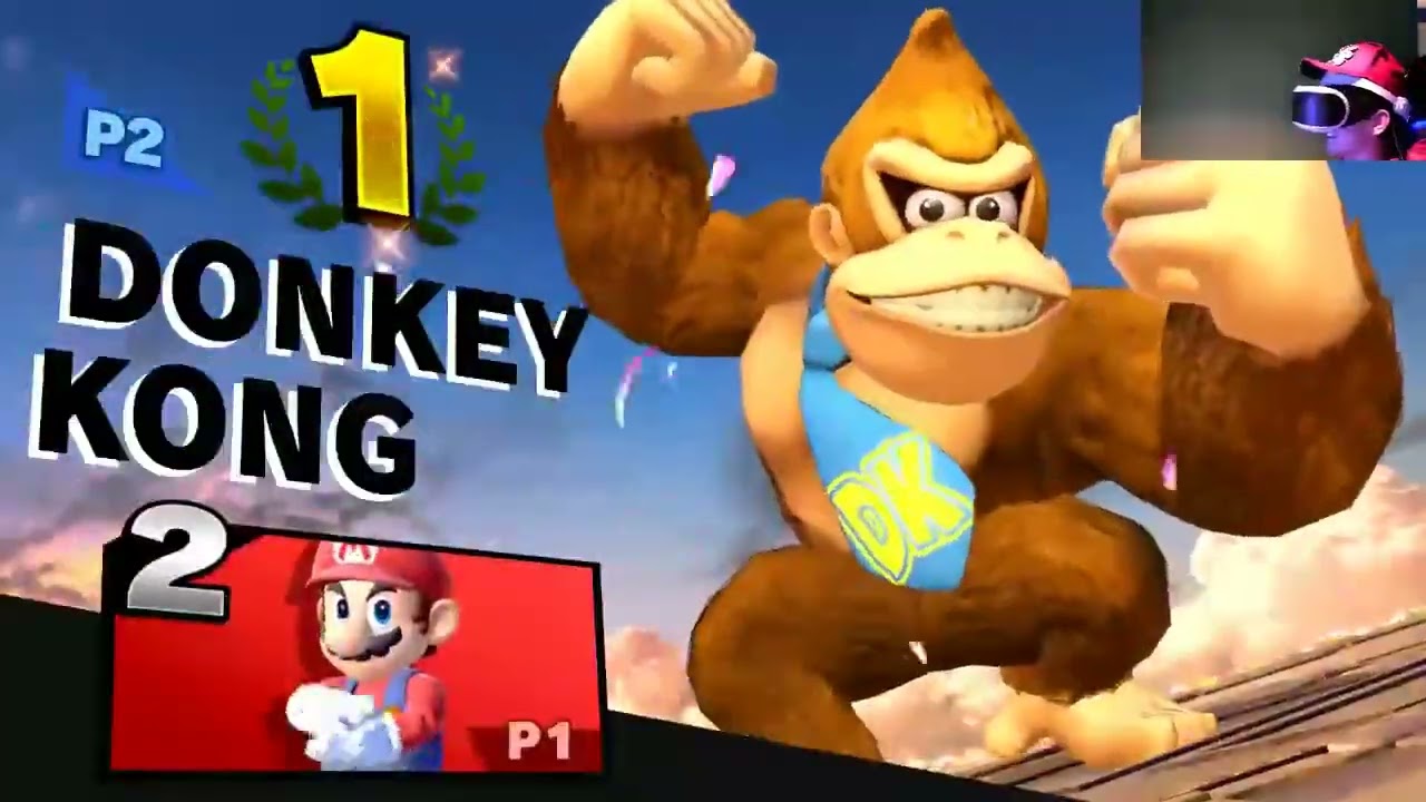playing smash with a vr headset on