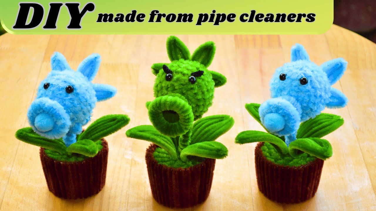 Make Your Own Snow Peashooter 🌿 | Easy DIY Fuzzy Wire Planter from Plants vs. Zombies