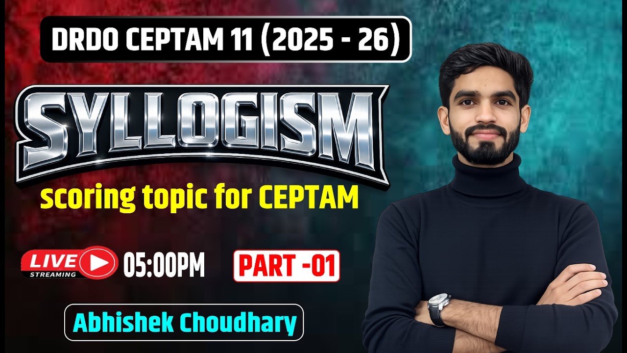 Score 40/40 in Reasoning! 🏆 Day 36 : SYLLOGISM | Abhishek Choudhary #drdoceptam11 #rrbje2026