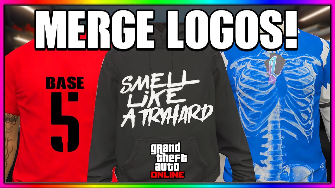*EASY* How To MERGE LOGOS On ANY Top (GTA 5 Online Clothing Glitches)