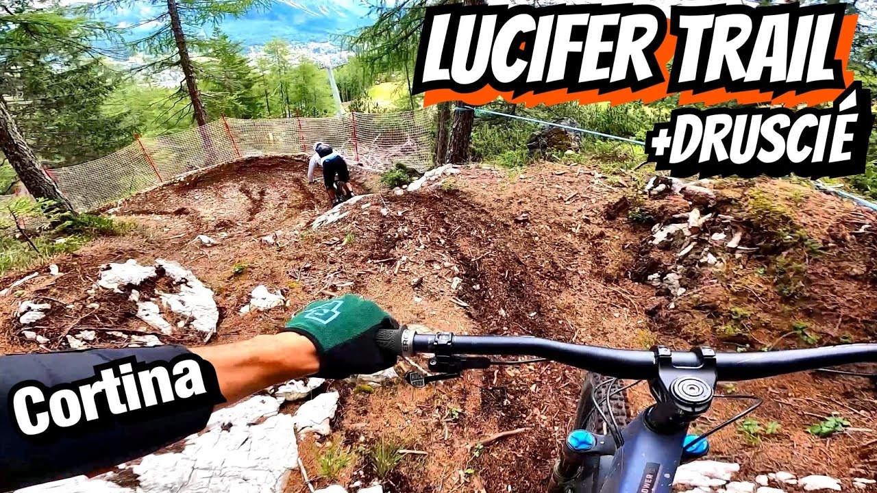 LUCIFER TRAIL + Drusciè! Black and orange trails in Cortina Bike Park. Italy