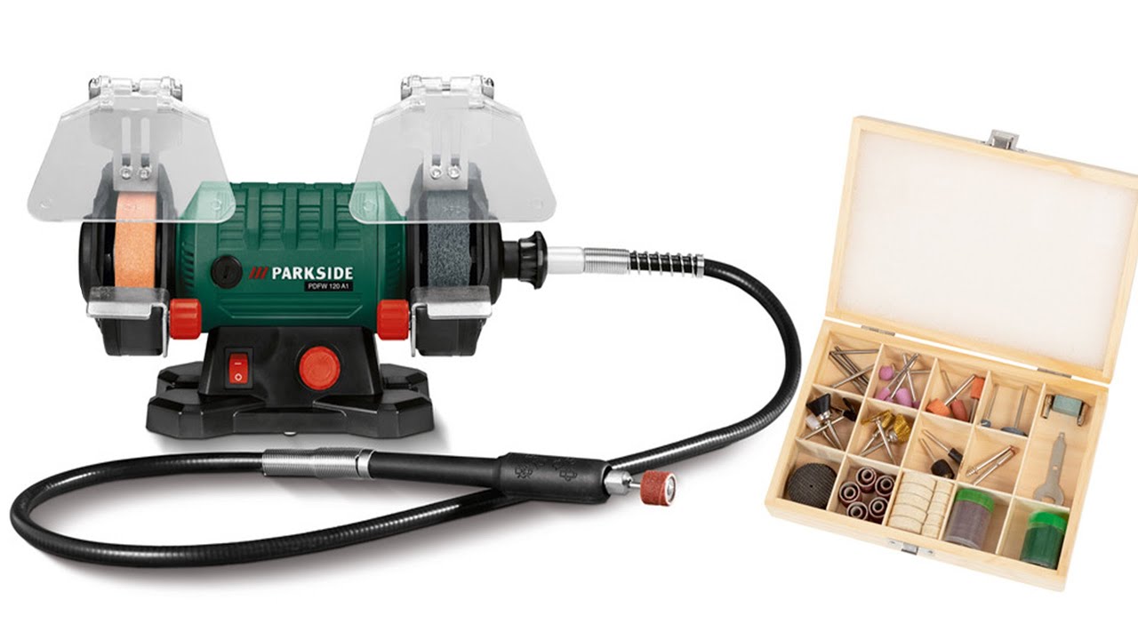 Parkside Double Bench Grinder With Flexible Drive Shaft PDFW 120 A2