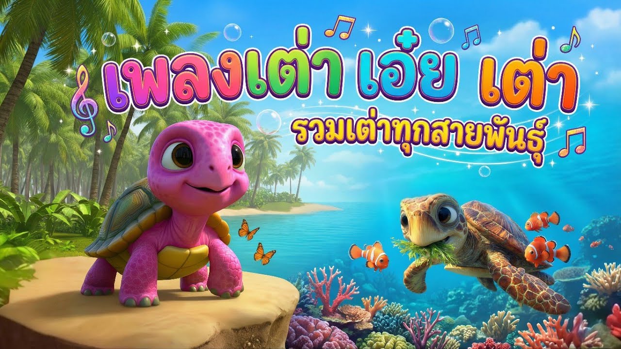 เพลงเต่าเอ๋ยเต่า เต่ามันมีสี่ขา 🎵 #เพลงเด็กร้องสนุก #เพลงเด็กยอดฮิต #เพลงรวมเต่าทุกสายพันธ์ุ