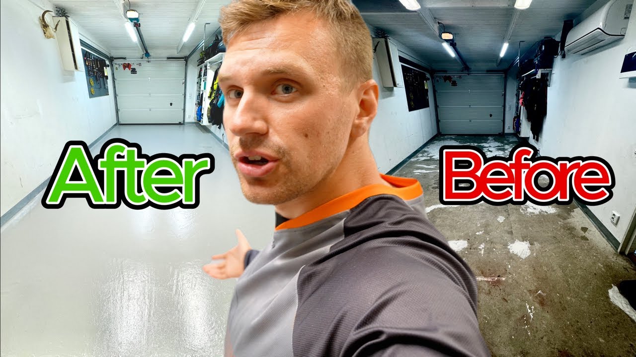 MÅLAR GARAGET med Biltemas Epoxy golvfärg!