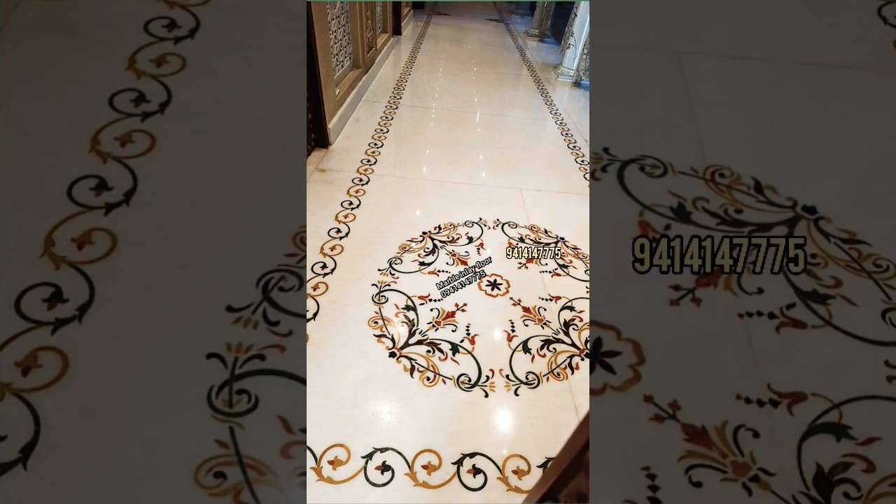 what is inlay work 😍 villa interior floor marble floor design inlay work