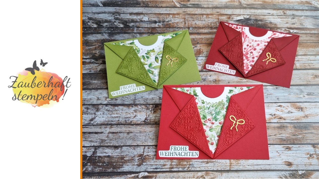 Arrow Card | edle, festliche Weihnachtskarte | FRÖHLICH UND FESTLICH | Pfeilkarte | Stampin' Up! diy