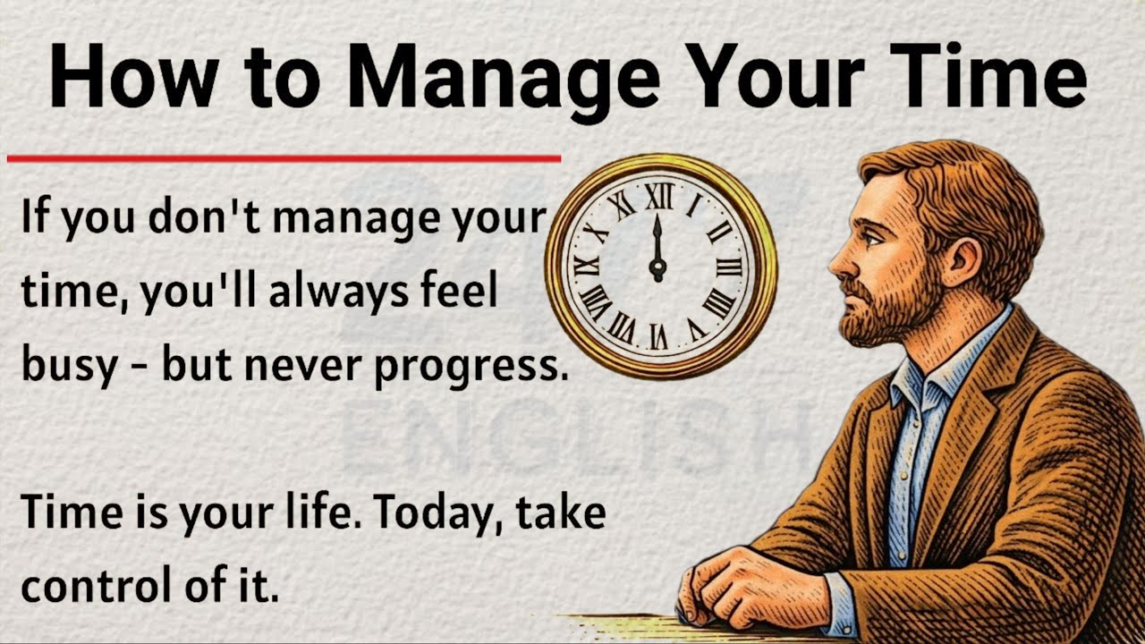 How to Manage Your Time -  10 Time Management Tips || Improve Your English Fluency ✅️